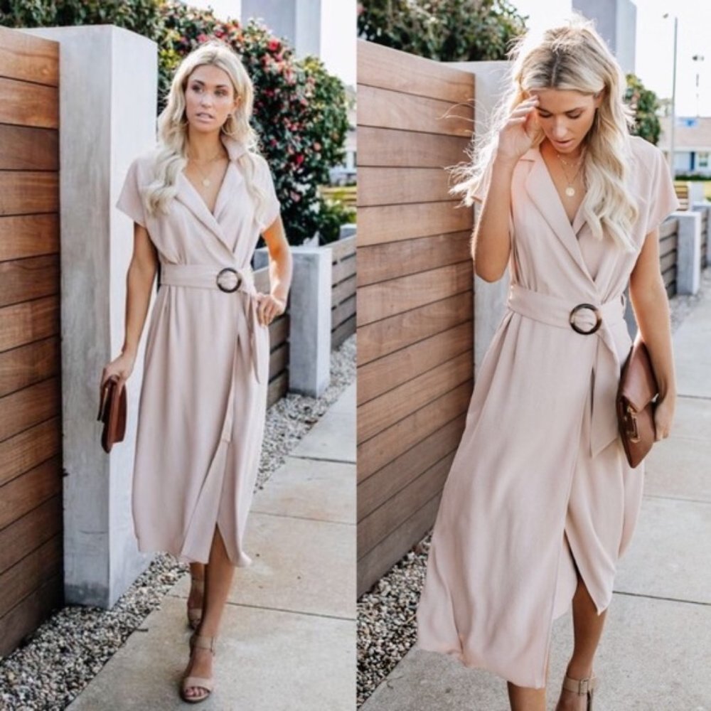 Vici Belted Wrap Midi Dress